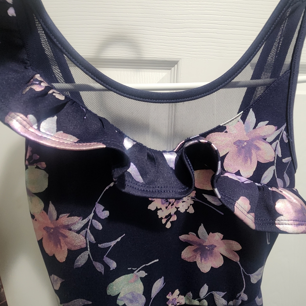 h.i.p. Navy Floral Kids Dress with Ruffle - Picture 2 of 4